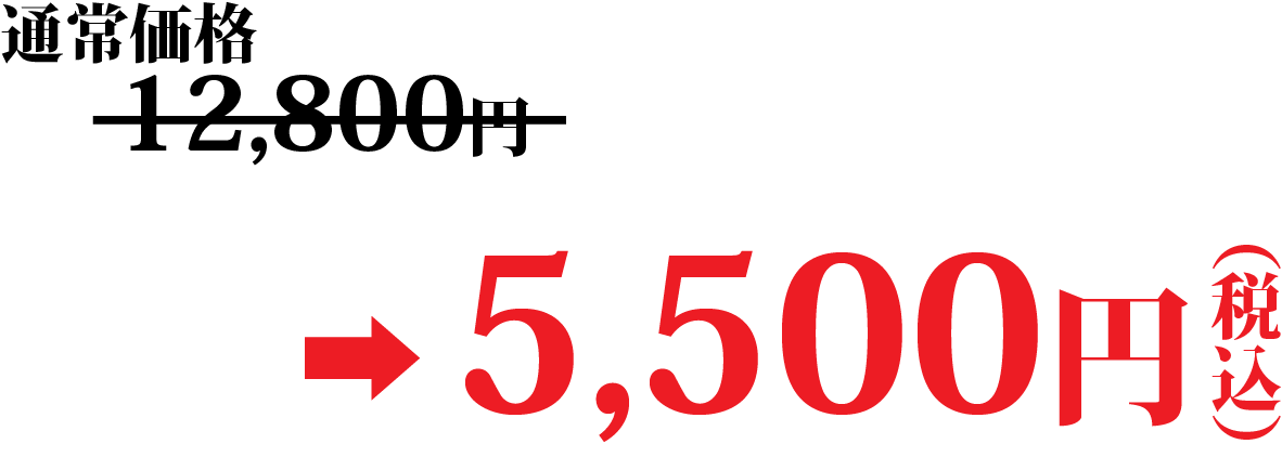 12800円のところ5500円税込